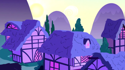 Size: 1280x720 | Tagged: safe, screencap, episode:flutter brutter, g4, my little pony: friendship is magic, background, dawn, no pony, ponyville, scenic ponyville