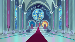 Size: 1280x720 | Tagged: safe, screencap, episode:sparkle's seven, g4, my little pony: friendship is magic, background, canterlot castle, liminal space, no pony, scenic ponyville, throne room