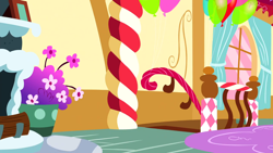 Size: 1280x720 | Tagged: safe, screencap, episode:28 pranks later, g4, my little pony: friendship is magic, background, liminal space, no pony, pinkie pie's room, scenic ponyville, sugarcube corner