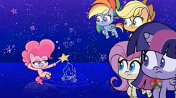 Size: 1673x929 | Tagged: safe, screencap, character:applejack, character:fluttershy, character:pinkie pie, character:rainbow dash, character:twilight sparkle, episode:disappearing act, g4.5, my little pony:pony life, spoiler:pony life s01e12, treehouse logo, void
