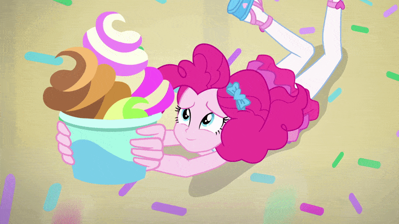 Size: 800x450 | Tagged: safe, screencap, character:pinkie pie, episode:tip toppings, g4, my little pony:equestria girls, animated, cute, diapinkes, gif
