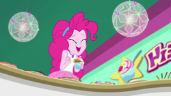 Size: 1920x1080 | Tagged: safe, screencap, character:pinkie pie, episode:tip toppings, g4, my little pony:equestria girls, froyo, solo, written equestrian