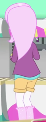 Size: 181x478 | Tagged: safe, screencap, character:fleur-de-lis, episode:tip toppings, g4, my little pony:equestria girls, ass, butt, clothing, cropped, female, fleur-de-rriere, rear view, shorts, solo