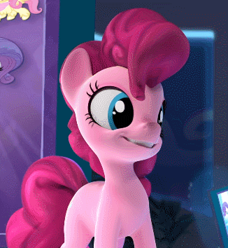 Size: 326x354 | Tagged: safe, screencap, character:pinkie pie, species:pony, 3d, animated, cropped, hello pinkie pie, pog, solo