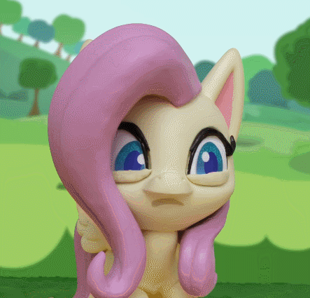 Size: 443x425 | Tagged: safe, screencap, character:fluttershy, species:pegasus, species:pony, g4.5, my little pony: stop motion short, my little pony:pony life, animated, cropped, female, solo, stop motion