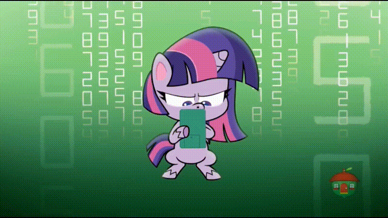 Size: 800x450 | Tagged: safe, screencap, character:twilight sparkle, character:twilight sparkle (alicorn), species:alicorn, species:pony, episode:a camping we will go, g4.5, my little pony:pony life, spoiler:pony life s01e15, animated, bipedal, gif, lightbulb, the matrix, treehouse logo
