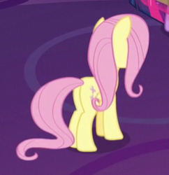 Size: 249x257 | Tagged: safe, screencap, character:fluttershy, episode:growing up is hard to do, g4, my little pony: friendship is magic, butt, cropped, plot, solo focus