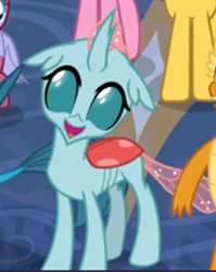Size: 246x309 | Tagged: safe, screencap, character:ocellus, species:changedling, episode:a matter of principals, g4, my little pony: friendship is magic, cropped, cute, diaocelles, looking up, open mouth, smiling, solo