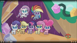 Size: 1366x768 | Tagged: safe, screencap, character:applejack, character:fluttershy, character:pinkie pie, character:potion nova, character:rainbow dash, character:rarity, character:twilight sparkle, species:pony, episode:meet potion nova!, g4.5, my little pony:pony life, spoiler:pony life s01e21, female, how, mare, treehouse logo, treehouse tv, wingless, you had one job