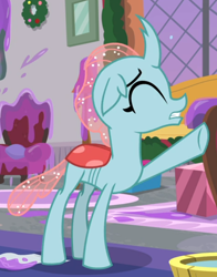 Size: 620x789 | Tagged: safe, screencap, character:ocellus, species:changedling, episode:the hearth's warming club, g4, my little pony: friendship is magic, cropped, dramatic, eyes closed, solo