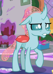 Size: 498x699 | Tagged: safe, screencap, character:ocellus, species:changedling, episode:the hearth's warming club, g4, my little pony: friendship is magic, angry, cropped, gritted teeth, ocellus is not amused, solo, unamused
