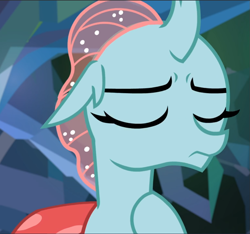 Size: 1003x940 | Tagged: safe, screencap, character:ocellus, species:changedling, episode:what lies beneath, g4, my little pony: friendship is magic, cropped, eyes closed, solo