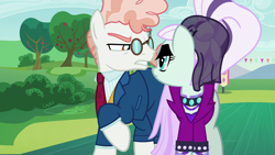 Size: 1280x720 | Tagged: safe, screencap, character:coloratura, character:countess coloratura, character:svengallop, species:earth pony, species:pony, episode:the mane attraction, g4, my little pony: friendship is magic, duo, female, male, mare, raised hoof, stallion
