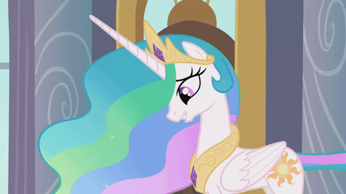 Size: 500x281 | Tagged: safe, screencap, character:princess celestia, character:rarity, episode:sweet and elite, g4, my little pony: friendship is magic, animated, princess