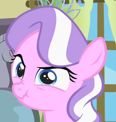 Size: 412x432 | Tagged: safe, screencap, character:diamond tiara, species:pony, episode:family appreciation day, g4, my little pony: friendship is magic, bust, cropped, female, filly, portrait, scrunchy face, solo