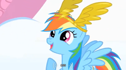 Size: 607x337 | Tagged: safe, screencap, character:rainbow dash, episode:sonic rainboom, g4, my little pony: friendship is magic, ass, meme, vulgar, youtube caption