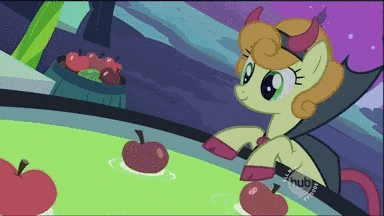Size: 384x216 | Tagged: safe, screencap, character:carrot top, character:derpy hooves, character:golden harvest, species:pegasus, species:pony, episode:luna eclipsed, g4, my little pony: friendship is magic, animated, clothing, costume, cute, cutie top, derpy being derpy, drain plug, eyes closed, female, frown, gritted teeth, mare, mouth hold, nightmare night costume, open mouth, paper bag, paper bag wizard, sad, smiling, unamused, wide eyes