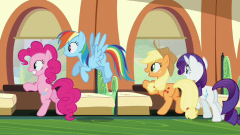 Size: 480x270 | Tagged: safe, screencap, character:applejack, character:pinkie pie, character:rainbow dash, character:rarity, episode:a canterlot wedding, g4, my little pony: friendship is magic, animated, force field, train