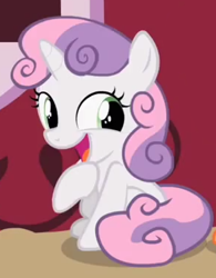 Size: 292x374 | Tagged: safe, screencap, character:sweetie belle, species:pony, species:unicorn, episode:family appreciation day, g4, my little pony: friendship is magic, cropped, cute, diasweetes, female, filly, open mouth, reaction image, solo