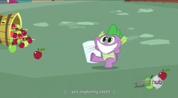 Size: 1575x871 | Tagged: safe, screencap, character:spike, episode:just for sidekicks, g4, my little pony: friendship is magic, le ruse master, youtube caption, youtube link