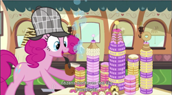 Size: 857x474 | Tagged: safe, screencap, character:pinkie pie, youtube caption