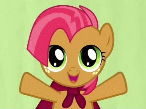 Size: 480x360 | Tagged: safe, screencap, character:babs seed, species:earth pony, species:pony, episode:one bad apple, g4, my little pony: friendship is magic, adorababs, animated, bangs, cape, clothing, cmc cape, cute, female, filly, hair blowing, simple background, solo