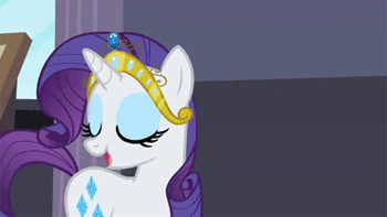 Size: 350x197 | Tagged: safe, screencap, character:opalescence, character:rarity, episode:sweet and elite, g4, my little pony: friendship is magic, animated, duo, head pat, jewelry, pat, petting, tiara