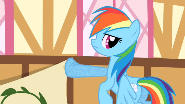 Size: 640x360 | Tagged: safe, screencap, character:derpy hooves, character:rainbow dash, species:pegasus, species:pony, episode:the last roundup, g4, my little pony: friendship is magic, animated, female, mare