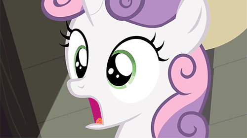 Size: 500x280 | Tagged: safe, screencap, character:sweetie belle, species:pony, species:unicorn, episode:ponyville confidential, g4, my little pony: friendship is magic, animated, blushing, cropped, embarrassed, female, filly, floppy ears, solo