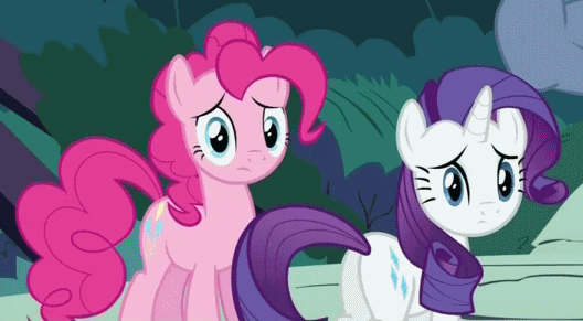 Size: 528x291 | Tagged: safe, screencap, character:pinkie pie, character:rarity, episode:putting your hoof down, g4, my little pony: friendship is magic, animated, duo, fourth wall, plot