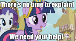 Size: 852x466 | Tagged: safe, screencap, character:twilight sparkle, episode:magical mystery cure, g4, my little pony: friendship is magic, bronybait, caption, help