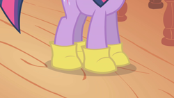 Size: 1280x720 | Tagged: safe, screencap, character:twilight sparkle, species:pony, episode:winter wrap up, g4, my little pony: friendship is magic, boots, clothing, legs, pictures of legs, shoes, solo