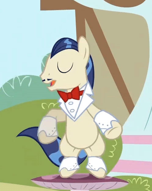 Size: 498x625 | Tagged: safe, screencap, character:horte cuisine, episode:magical mystery cure, g4, my little pony: friendship is magic, animated, dancing, solo, waiter