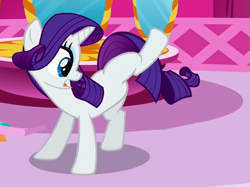 Size: 531x398 | Tagged: safe, screencap, character:rarity, out of context, raised leg