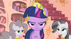 Size: 854x475 | Tagged: safe, screencap, character:pinkie pie, character:rarity, character:twilight sparkle, youtube caption