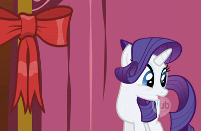 Size: 400x262 | Tagged: safe, screencap, character:rarity, episode:friendship is magic, g4, my little pony: friendship is magic, animated, hub logo, hubble, solo, the hub, wahaha