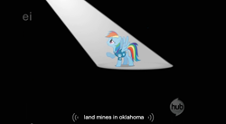 Size: 853x469 | Tagged: safe, screencap, character:rainbow dash, episode:winter wrap up, g4, my little pony: friendship is magic, ei, hub logo, youtube caption