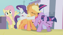 Size: 853x480 | Tagged: safe, screencap, character:applejack, character:fluttershy, character:pinkie pie, character:rarity, character:twilight sparkle, episode:a canterlot wedding, g4, my little pony: friendship is magic, out of context