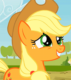 Size: 231x260 | Tagged: safe, screencap, character:applejack, episode:the last roundup, g4, my little pony: friendship is magic, animated, blushing, solo