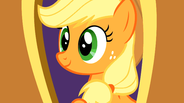 Size: 640x360 | Tagged: safe, screencap, character:applejack, species:pony, episode:the last roundup, g4, my little pony: friendship is magic, animated, clothing, cute, dawwww, female, freckles, happy, hat, hnnng, jackabetes, mare, open mouth, raised hoof, smiling, train, waving
