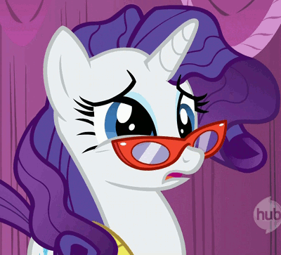 Size: 400x363 | Tagged: safe, screencap, character:rarity, animated, art of the dress, eye twitch, glasses, reaction image, solo, stressed, twitch