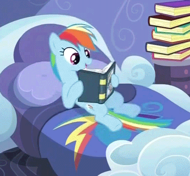 Size: 378x351 | Tagged: safe, screencap, character:rainbow dash, episode:read it and weep, g4, my little pony: friendship is magic, animated, bed, cute, dashabetes, hoofy-kicks, kicking, reading