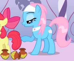 Size: 913x756 | Tagged: safe, screencap, character:apple bloom, character:lotus blossom, episode:bridle gossip, g4, my little pony: friendship is magic, lidded eyes, out of context, spa