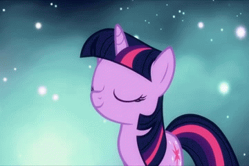 Size: 360x240 | Tagged: safe, screencap, character:twilight sparkle, character:twilight sparkle (unicorn), species:pony, species:unicorn, episode:magical mystery cure, g4, my little pony: friendship is magic, animated, blinking, cute, eye shimmer, female, happy, looking up, mare, open mouth, princess celestia's special princess making dimension, smiling, solo, stars, twiabetes, void, zoom