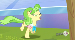 Size: 1365x733 | Tagged: safe, screencap, character:chickadee, character:ms. peachbottom, episode:games ponies play, g4, my little pony: friendship is magic, derp