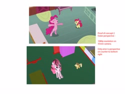 Size: 1600x1216 | Tagged: safe, screencap, character:apple bloom, character:applejack, character:pinkie pie, episode:call of the cutie, g4, my little pony: friendship is magic, 3d, thinking with ponies