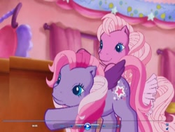 Size: 1024x768 | Tagged: safe, screencap, character:pinkie pie (g3), character:starsong, species:pony, episode:starsong and the magic dance shoes, g3, animation error, windows media player