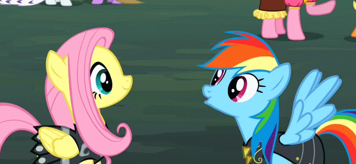 Size: 701x323 | Tagged: safe, screencap, character:fluttershy, character:pinkie pie, character:rainbow dash, episode:hearth's warming eve, g4, my little pony: friendship is magic, animated, chancellor puddinghead, commander hurricane, cute, dashabetes, private pansy, shyabetes