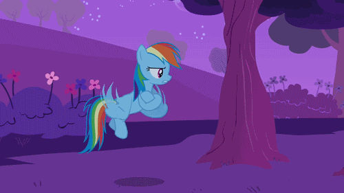 Size: 500x281 | Tagged: safe, screencap, character:fluttershy, character:rainbow dash, episode:hurricane fluttershy, g4, my little pony: friendship is magic, animated, annoyed, eyes, fluttertree, hiding, popping out, pushing away, rainbow dash is not amused, tree, tree costume, unamused