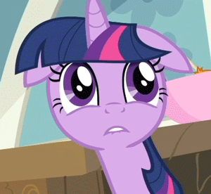 Size: 300x276 | Tagged: safe, screencap, character:twilight sparkle, character:twilight sparkle (unicorn), species:pony, species:unicorn, animated, eye shimmer, female, floppy ears, lip bite, mare, solo